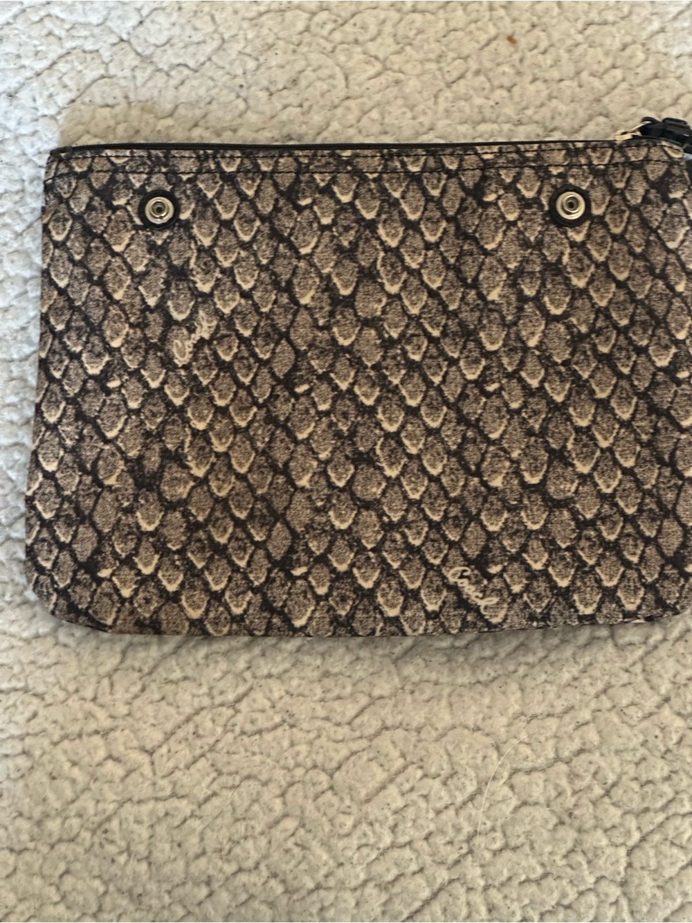 Coach Black and White Signature snake pattern pouch. - Picture 2 of 3
